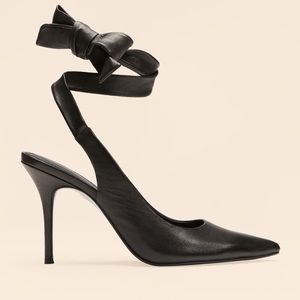Reformation Brooke Wrap black leather heels size 9